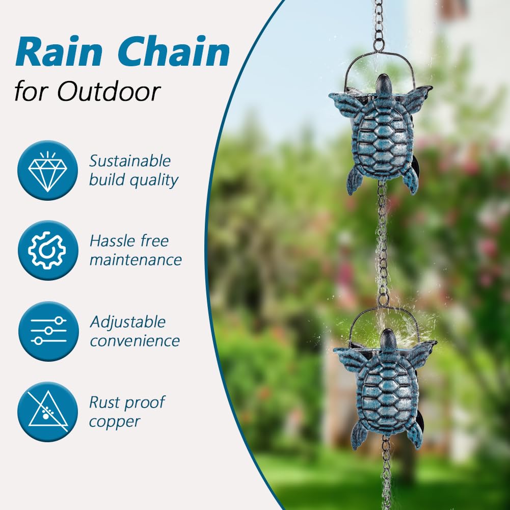 giole rain chain metal finish resists rust for durable outdoor use