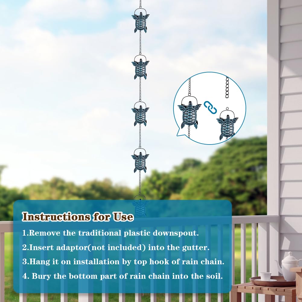 giole rain chain creates a gentle water sound when it rains