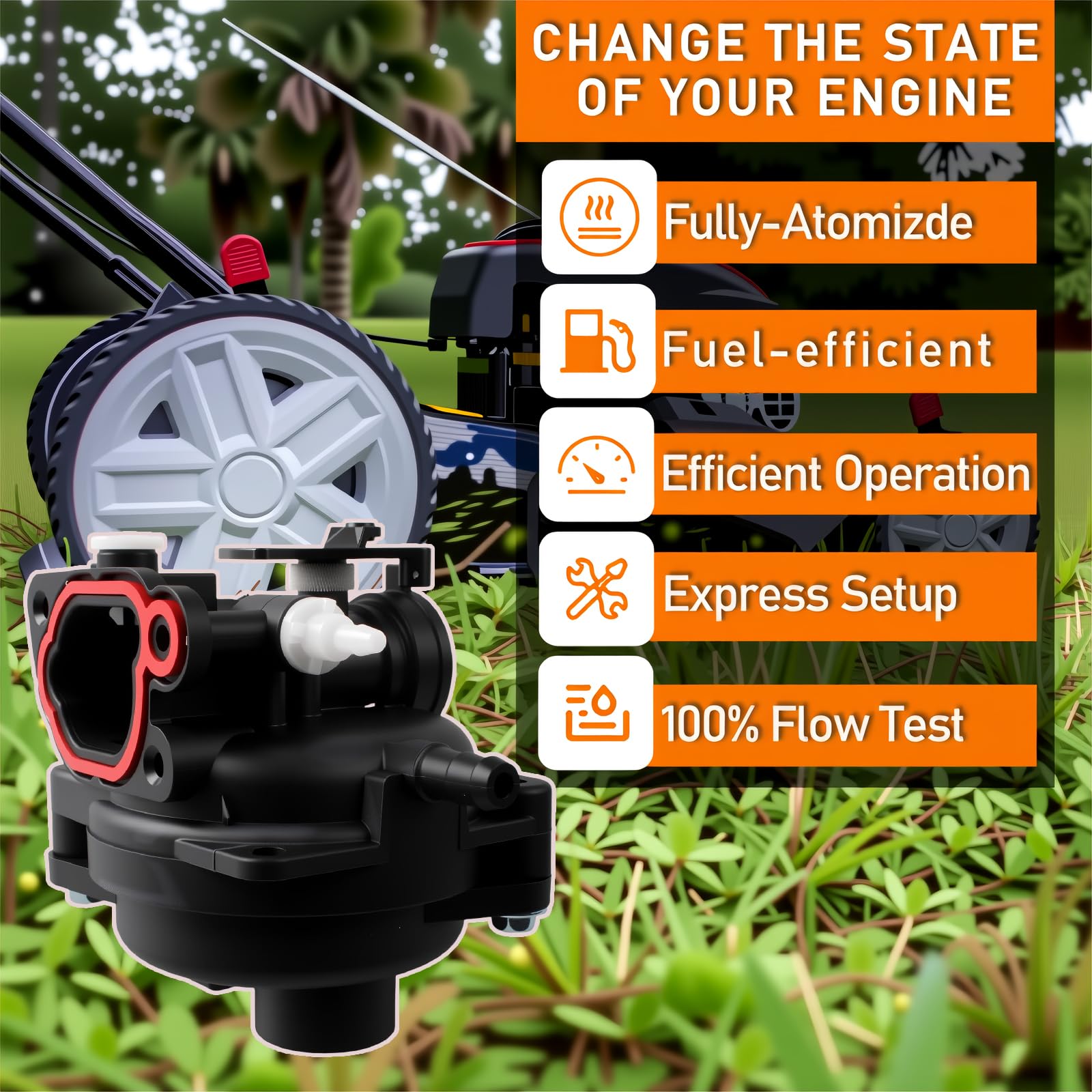 Easy installation with Gioong carburetor and included hardware.