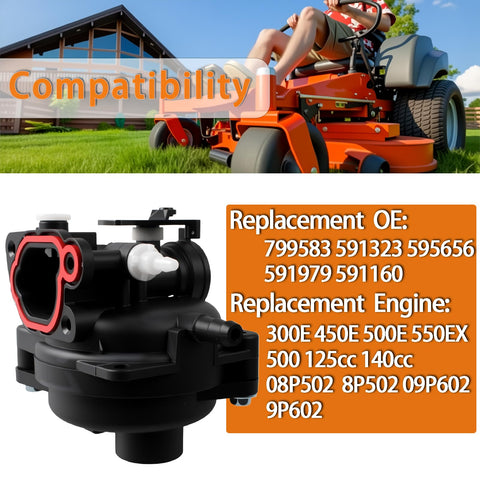 Gioong carburetor delivers robust performance for steady lawn mower operation.