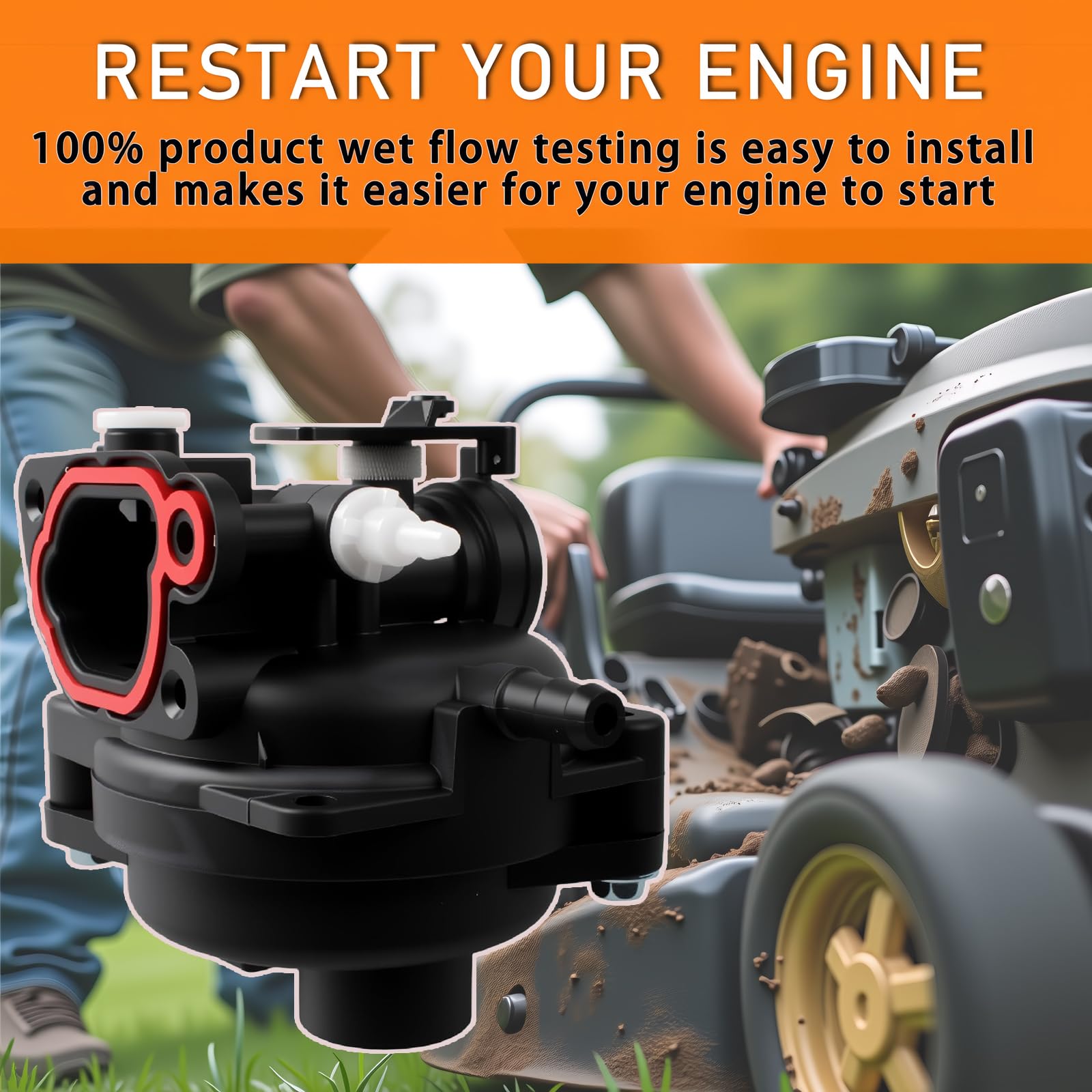 Gioong carburetor fits 125cc and 140cc Briggs & Stratton engines for broader compatibility.
