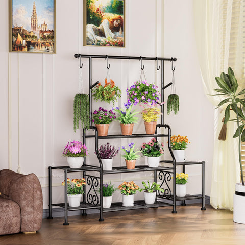 GIOTORENT black matte finish plant stand fits modern decor