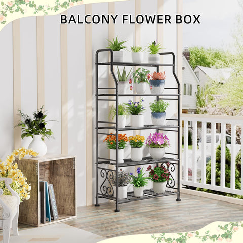 GIOTORENT plant stand shows non-slip feet and reinforced crossbars for stability and safety.