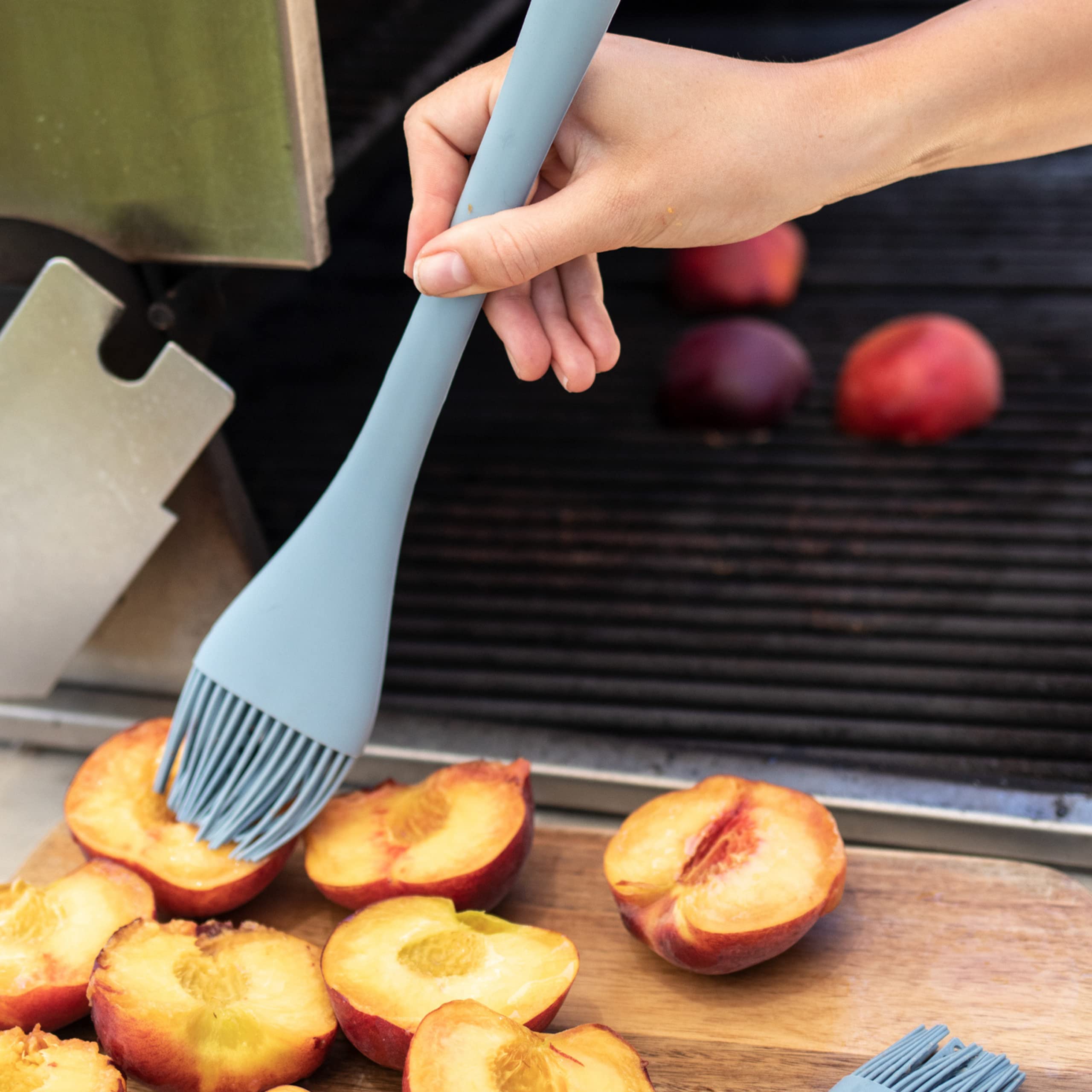 GIR basting brush preventing scratches on non-stick surface during cooking
