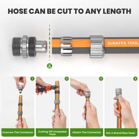 Giraffe Tools 10ft hose flexible in all weather.