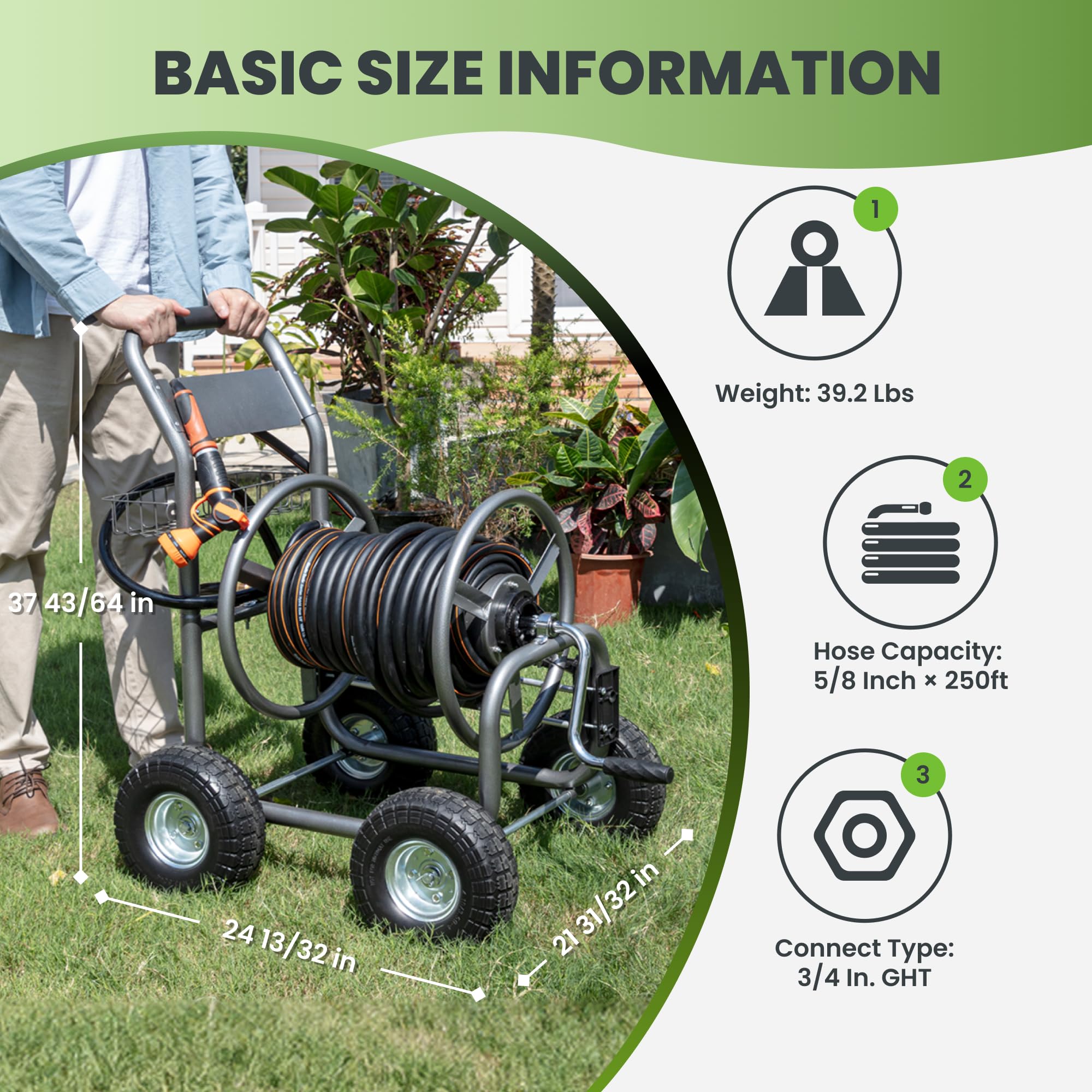 Giraffe Tools four wheel mobility across varied terrain for easy outdoor movement.