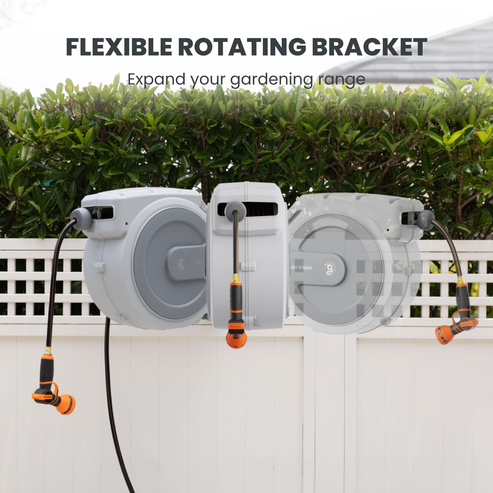 Giraffe Tools 9-pattern nozzle for versatile watering tasks.