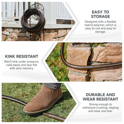 Giraffe Tools all-weather hose handles extreme temperatures from -40 to 150 F.