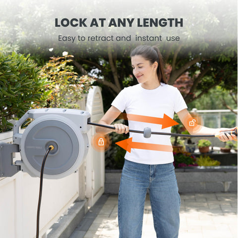 Giraffe Tools detachable leader hose for adjustable hose length.