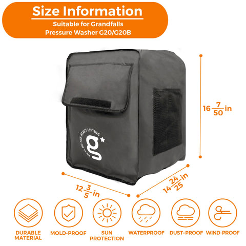 Giraffe Tools G20 cover side pocket design keeps nozzles and foam pots accessible.