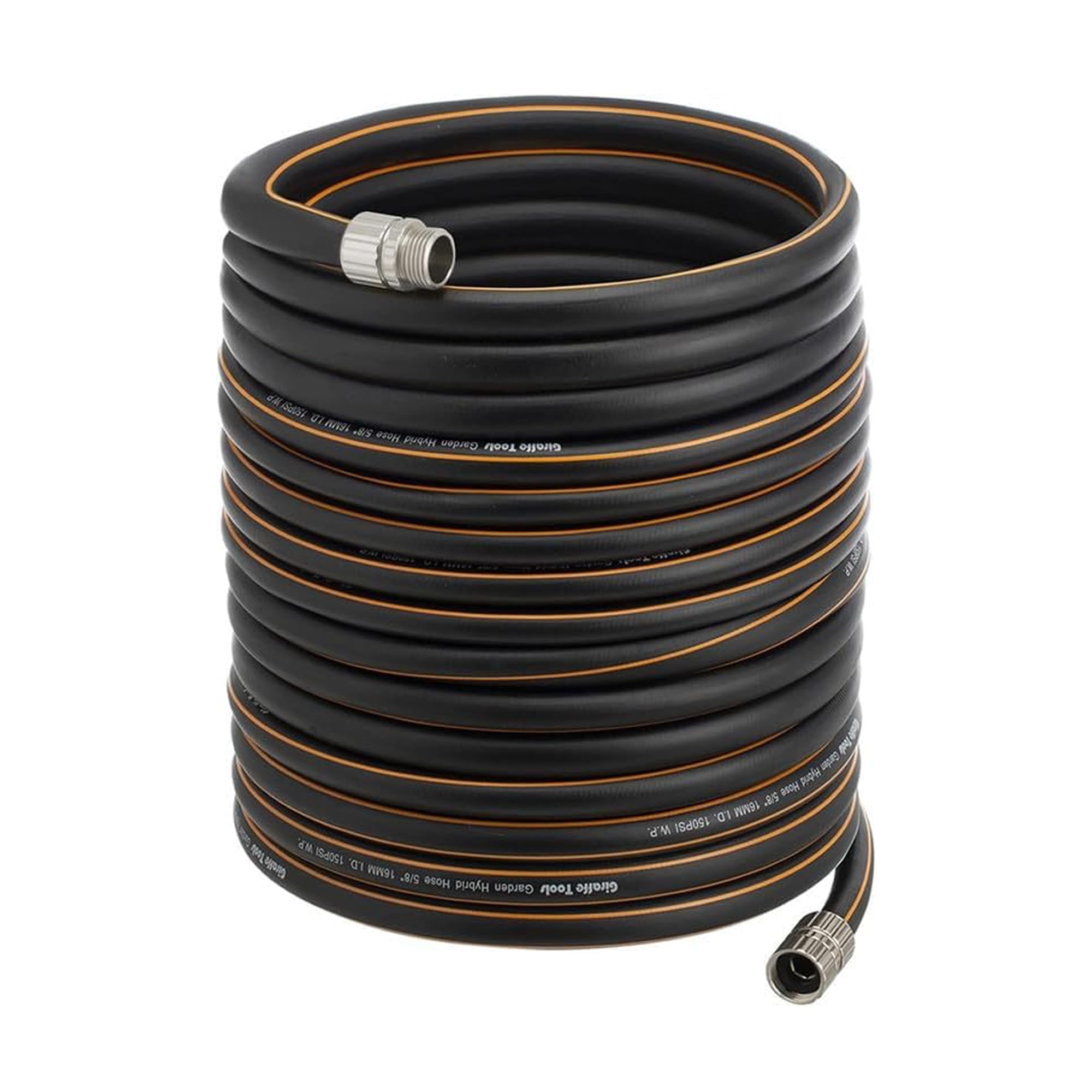 Giraffe Tools garden hose 100ft with no kink design for smooth watering.