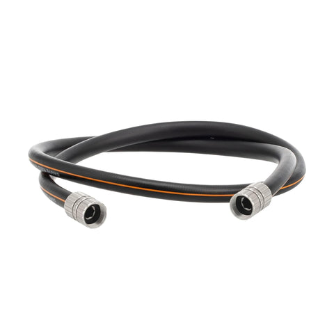 Giraffe Tools garden hose showing 5-8in custom length option for precise reach.
