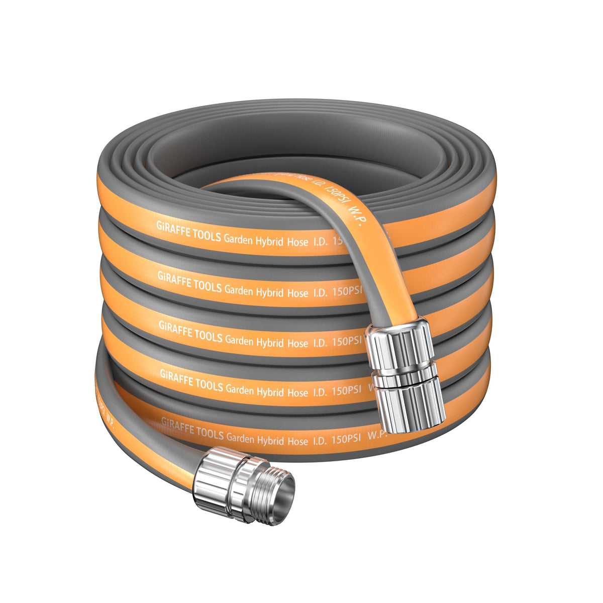 Giraffe Tools Garden Hose 75ft extended view shows flexible reach for roof cleaning and yard watering.