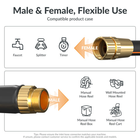 Giraffe Tools garden hose bend protection prevents coiling issues during use.
