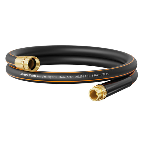Giraffe Tools Garden Hose compact length for easy storage and quick watering.