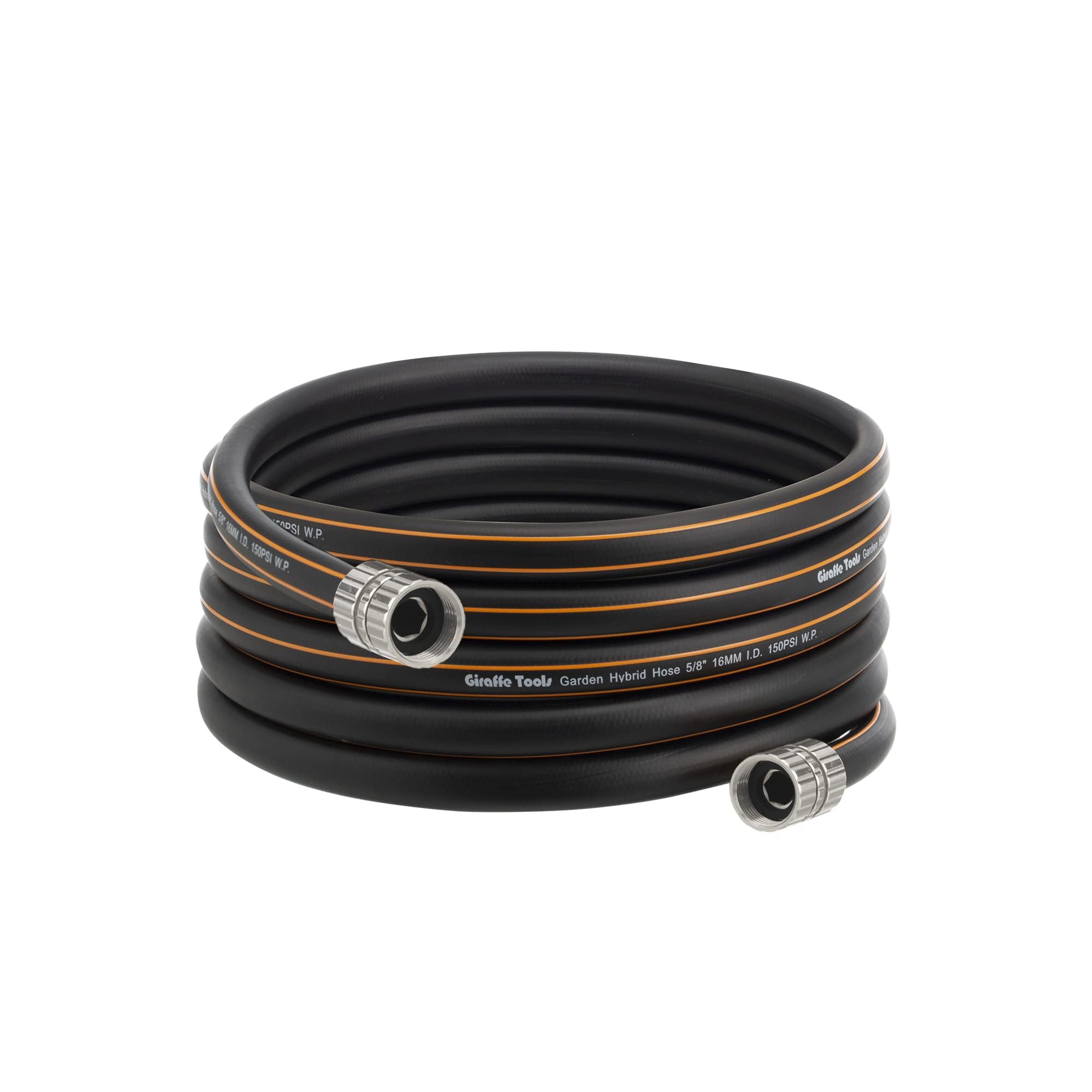 Giraffe Tools garden hose demonstrates adjustable length for precise fitting and reduced waste