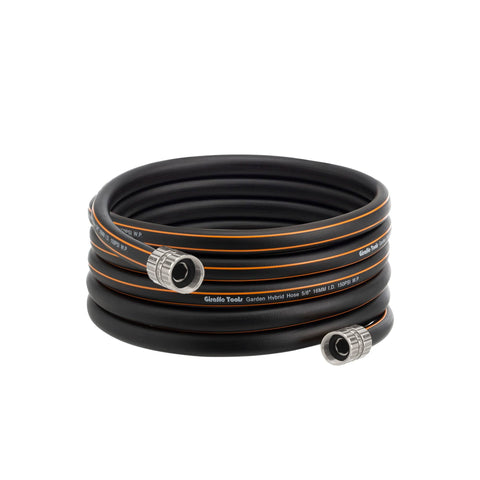 Giraffe Tools garden hose demonstrates adjustable length for precise fitting and reduced waste