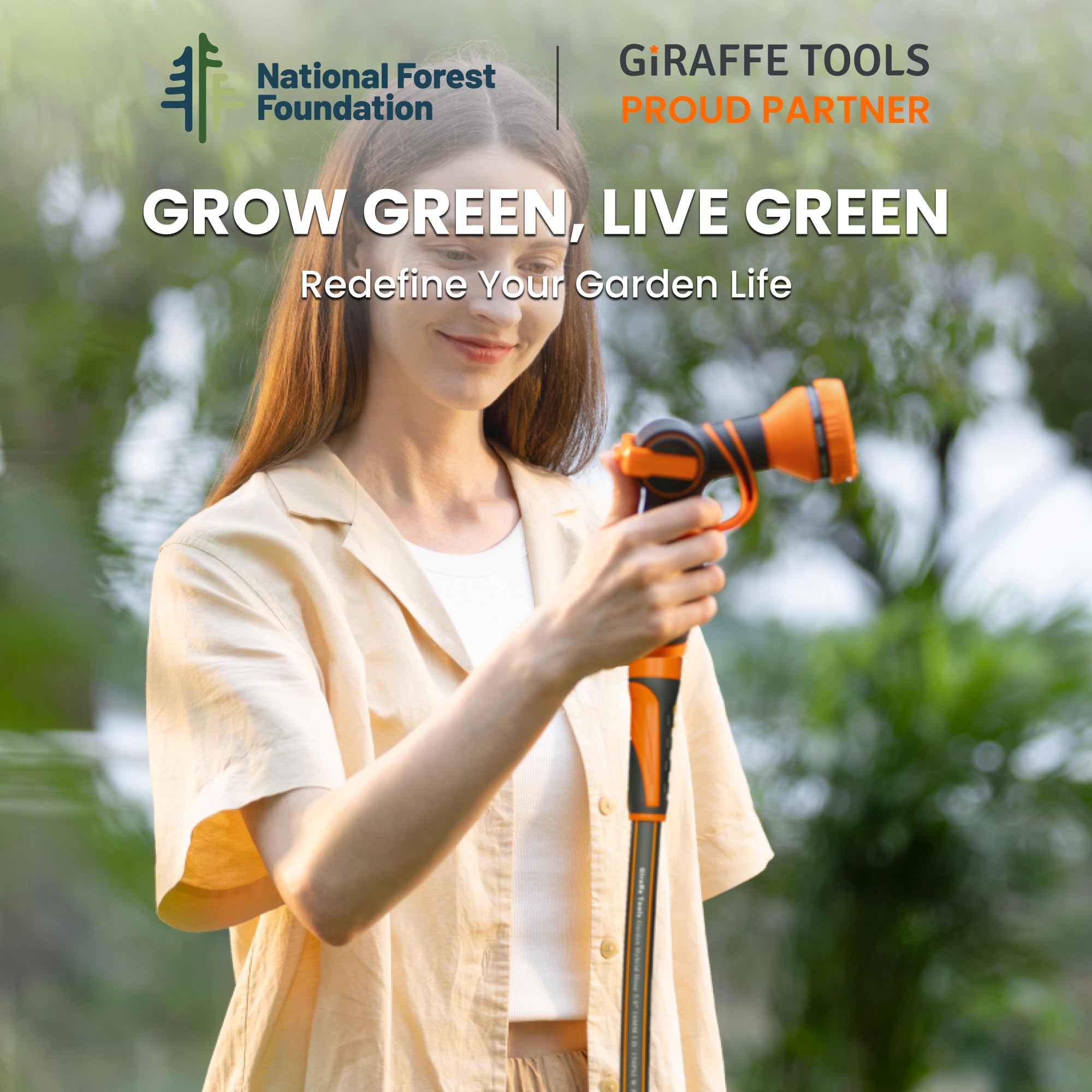 Giraffe Tools easy-coil design facilitates quick watering around the garden