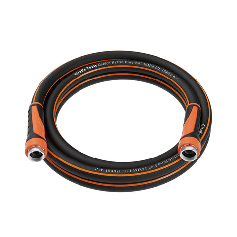 Giraffe Tools garden hose hybrid lightweight design for easy handling and storage.