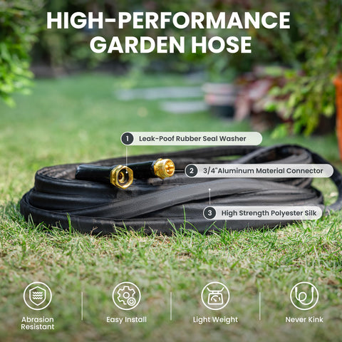 Giraffe Tools garden hose kink-free durability handles bends without tangling during chores.
