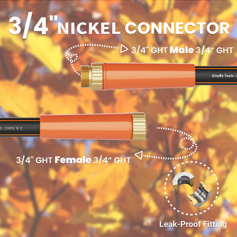 Giraffe Tools nickel fittings prevent leaks and withstand regular use