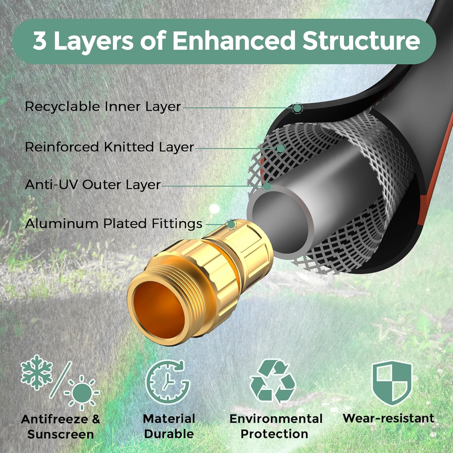 Giraffe Tools no-kink hose remains flexible during watering sessions.