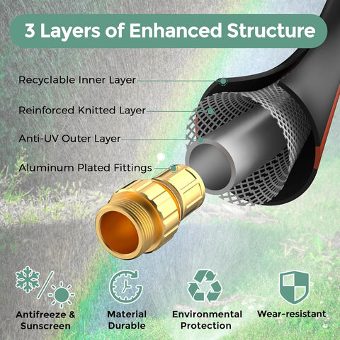 Giraffe Tools no-kink hose remains flexible during watering sessions.