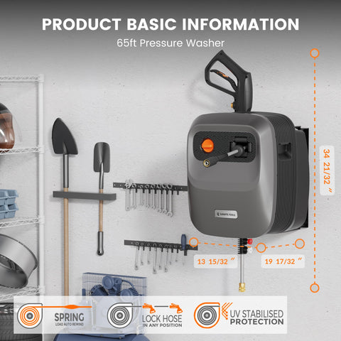 Giraffe Tools Grandfalls 180-degree bracket enables flexible spray angles.