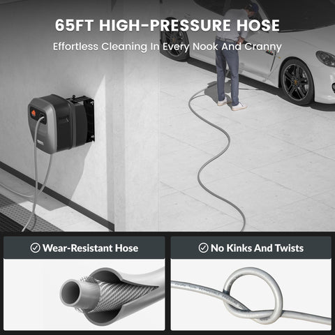 Giraffe Tools Grandfalls 2500 PSI motor delivers strong cleaning power.