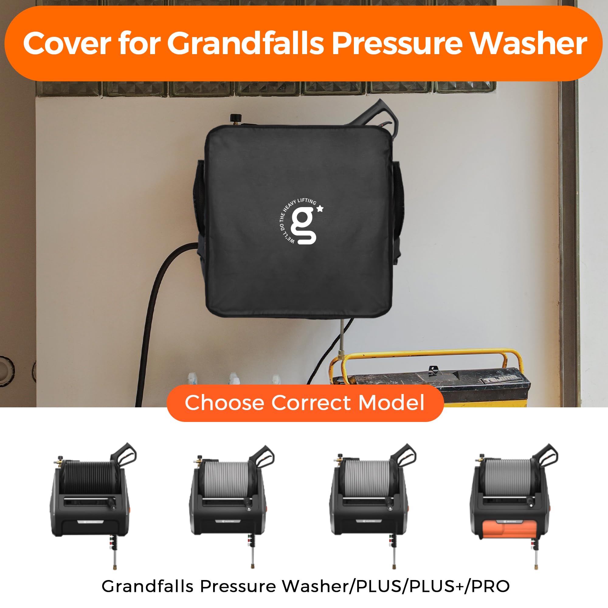 Giraffe Tools Grandfalls cover tear-resistant fabric withstands outdoor use.