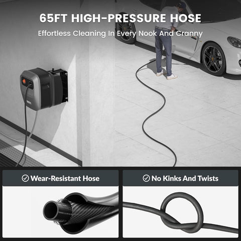 Giraffe Tools Grandfalls in outdoor cleaning setup for versatile tasks.