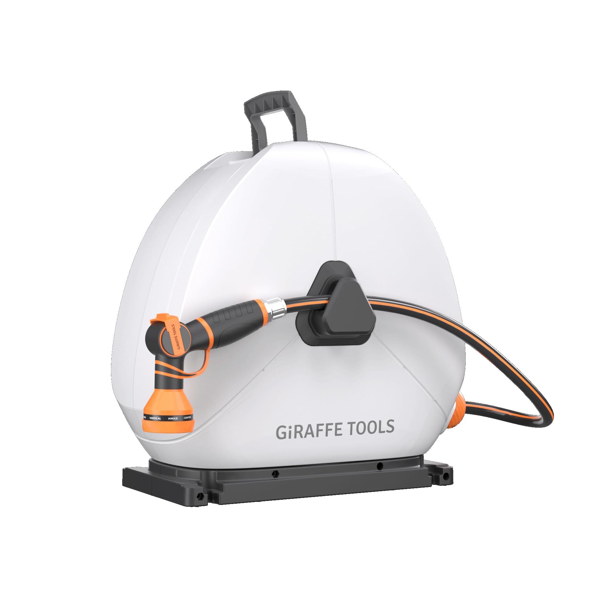 Giraffe Tools heavy duty retractable hose reel side view for easy lawn watering