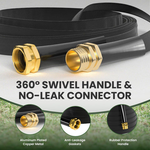 Aluminum hex connector prevents leaks on Giraffe Tools hose