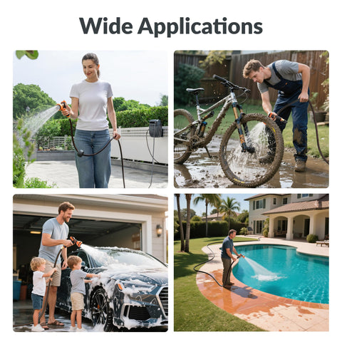 Giraffe Tools high-flow hose supports faster cleaning of cars and patios