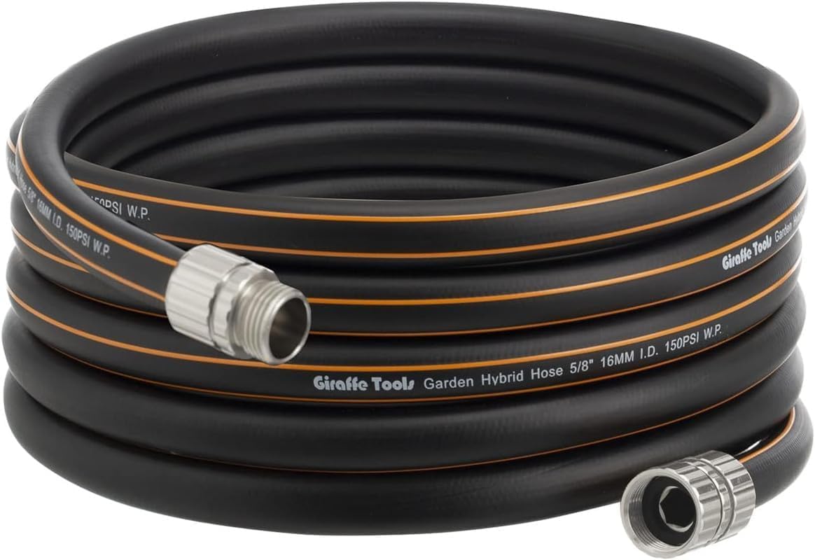 Giraffe Tools garden hose custom length in use for tailored watering