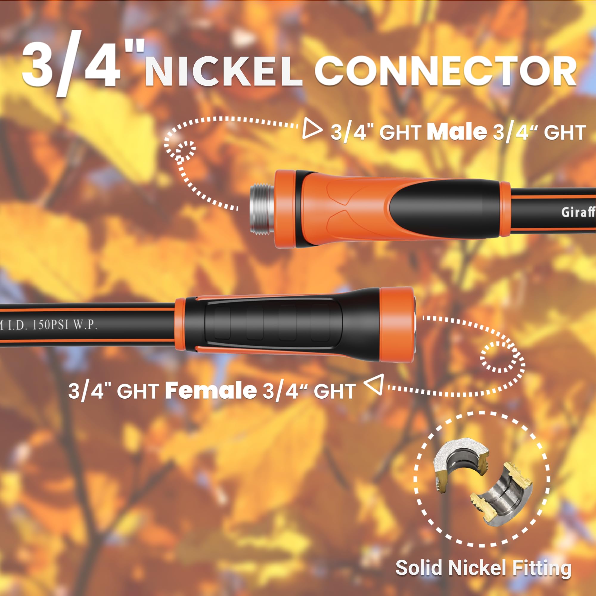 Giraffe Tools nickel fittings reduce leaks and secure fittings.