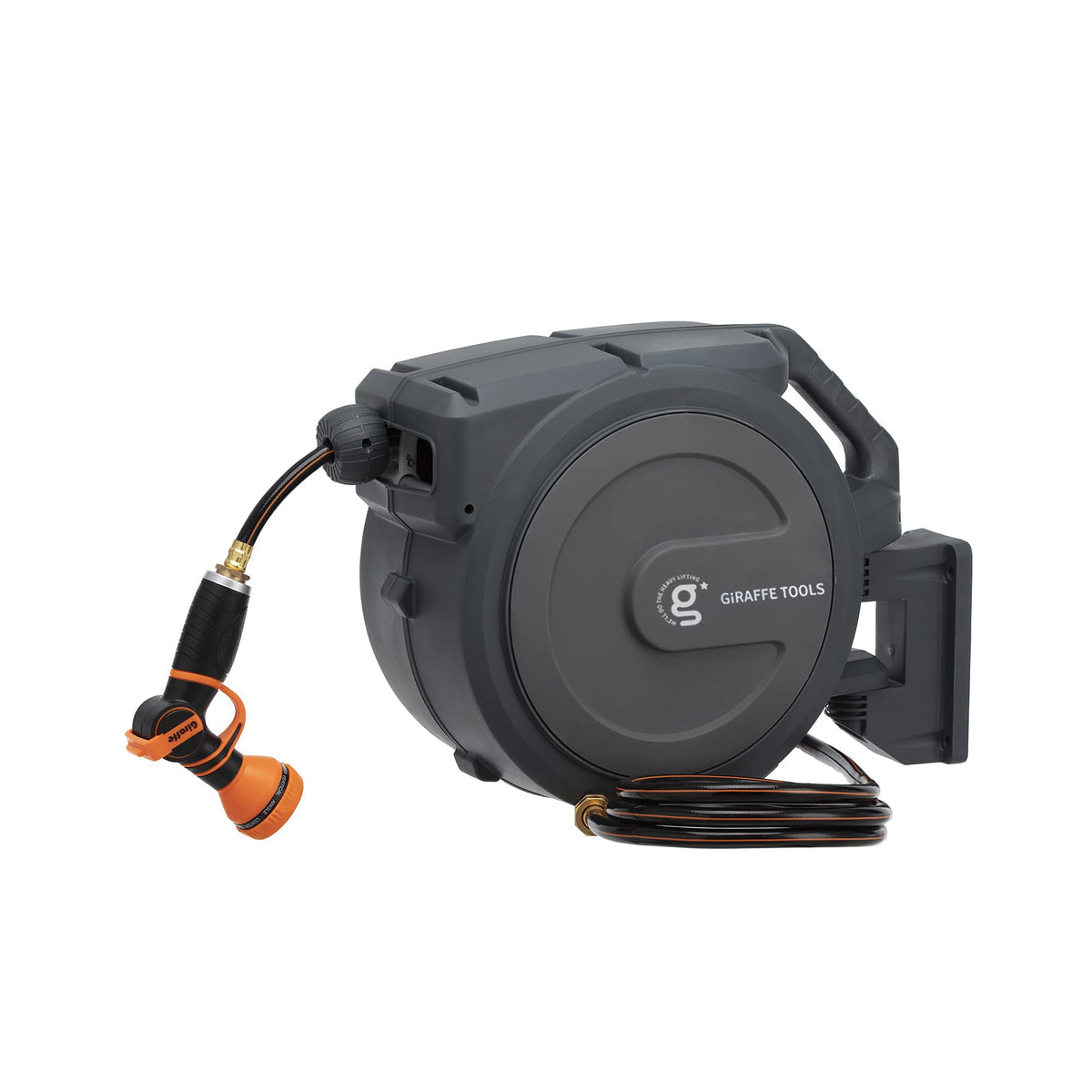 Giraffe Tools hose reel 78ft wall-mounted for easy garden watering