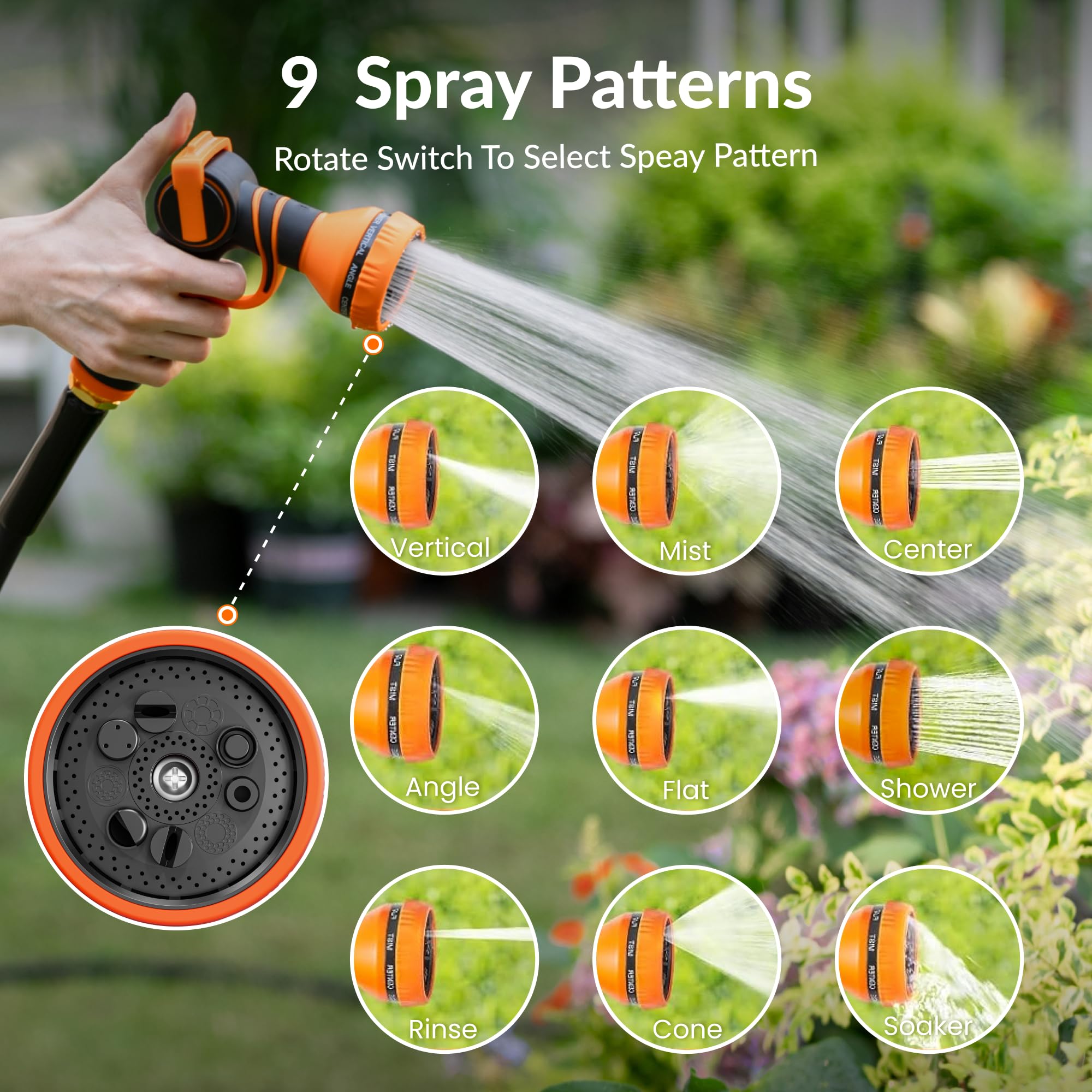 Giraffe Tools hose used for garden, car wash, and more.