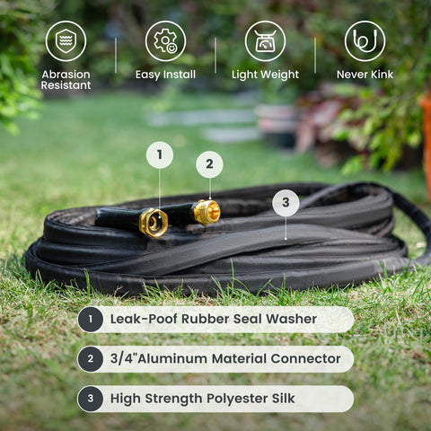 Giraffe Tools kink-free durable outer layer for reliable watering.