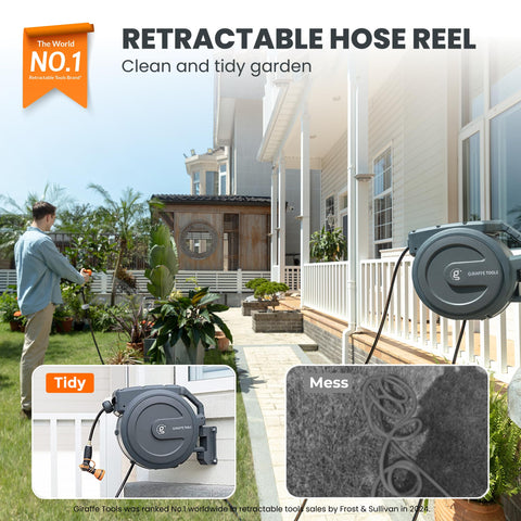 Giraffe Tools lock-at-any-length feature enables precise hose reach