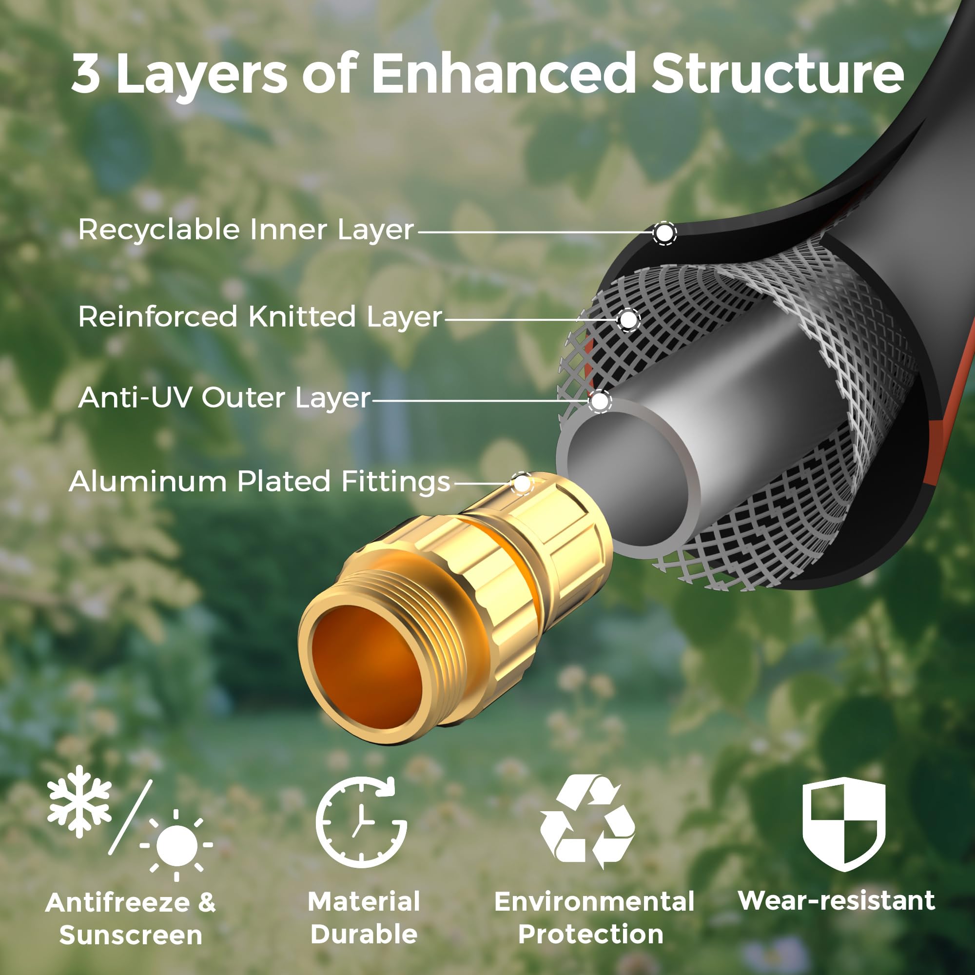 Giraffe Tools no-kink design reduces tangling for easy watering