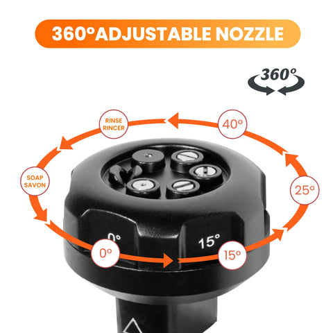 Giraffe Tools quick-connect one-quarter-inch head allows fast, tool-free nozzle swaps.