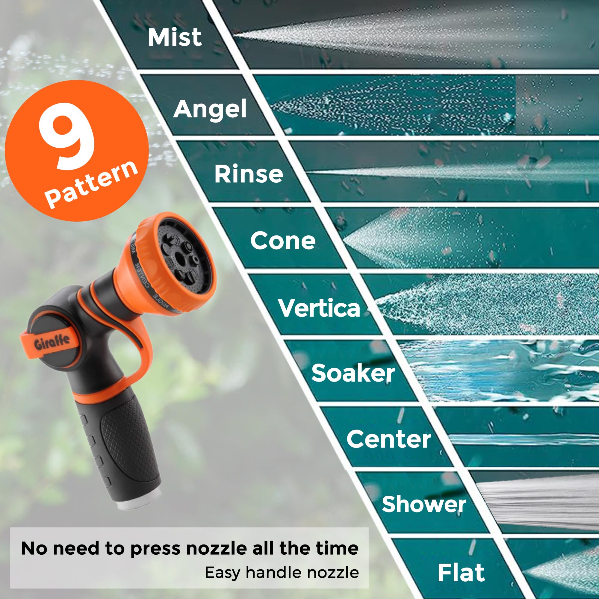 Giraffe Tools retractable hose reel hybrid hose delivers reliable flow during outdoor cleaning.
