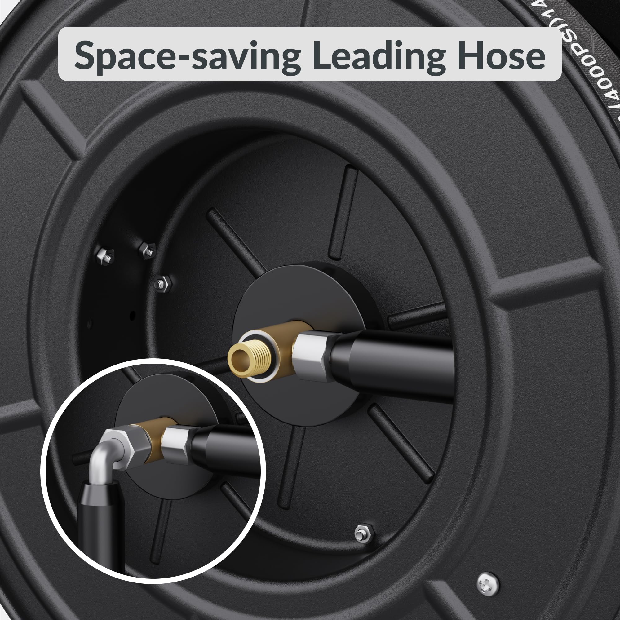 Giraffe Tools stainless steel rollers reduce hose wear during use