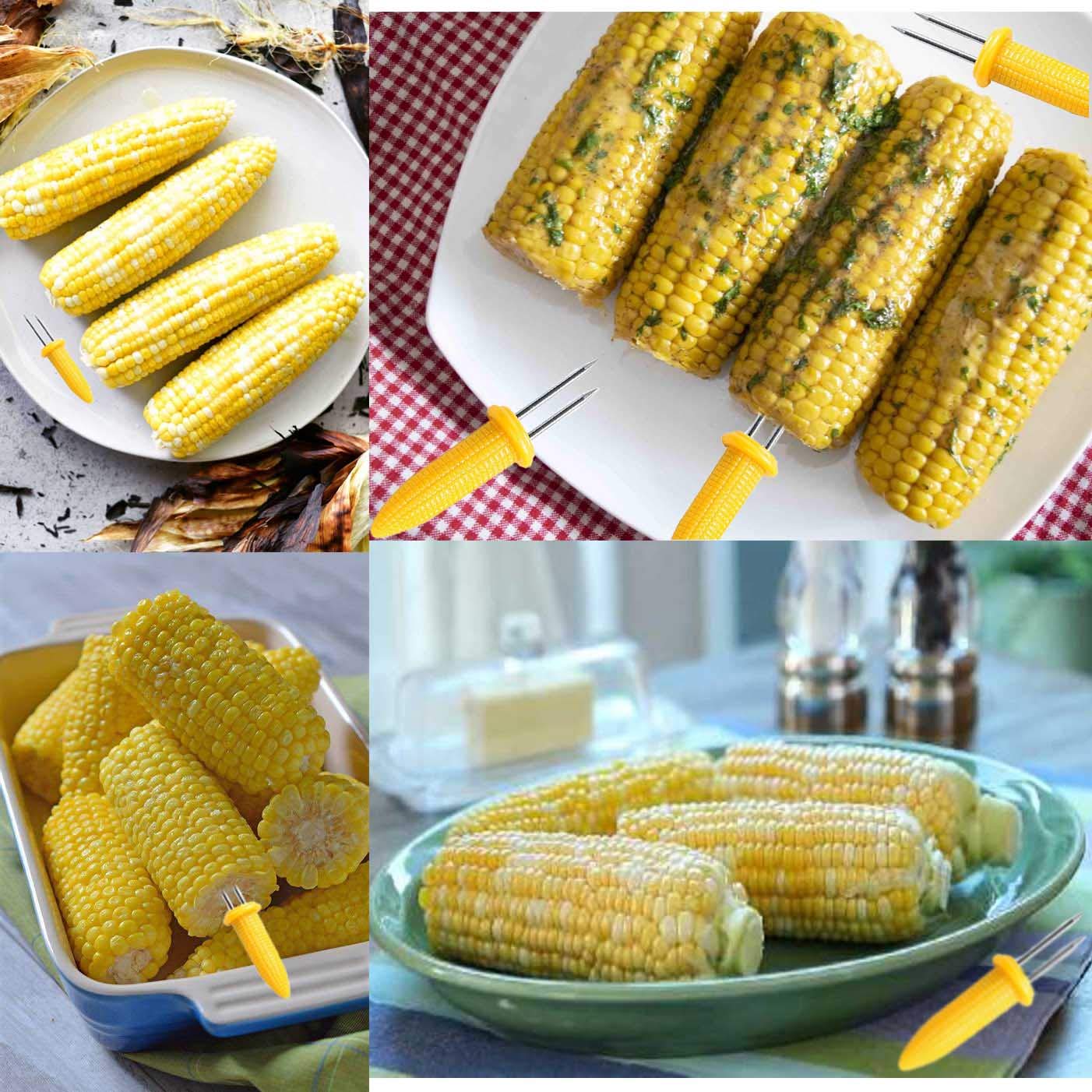 GIRCSS corn holders with ergonomic handles for comfortable grip while eating corn