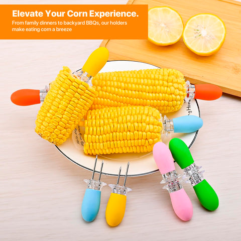 Girla bright color corn sticks add fun and quick identification at meals.