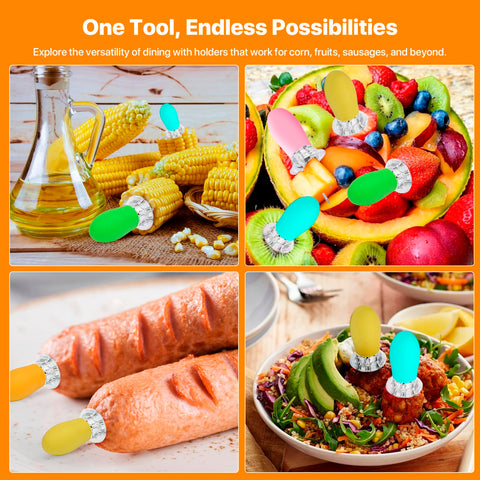 Girla durable, easy-to-clean corn cob holders for everyday meals.