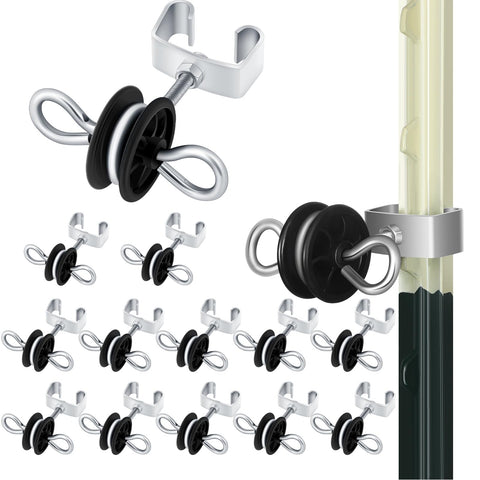 Gisafai 12-piece electric fence gate handles with T-post anchors for sturdy fencing.