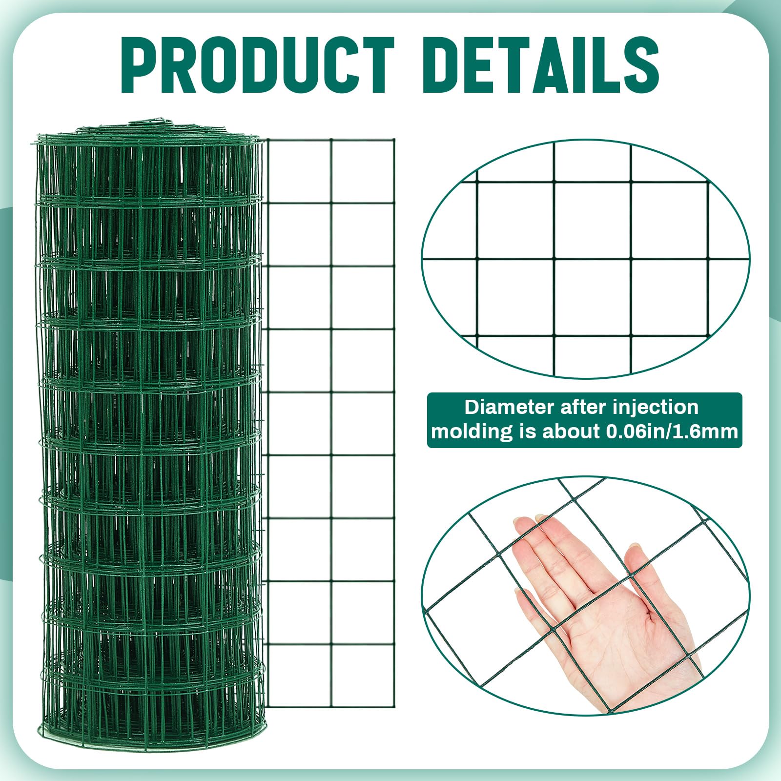 Close-up of Gisafai 2.36 inch mesh for airflow and small-pest protection.