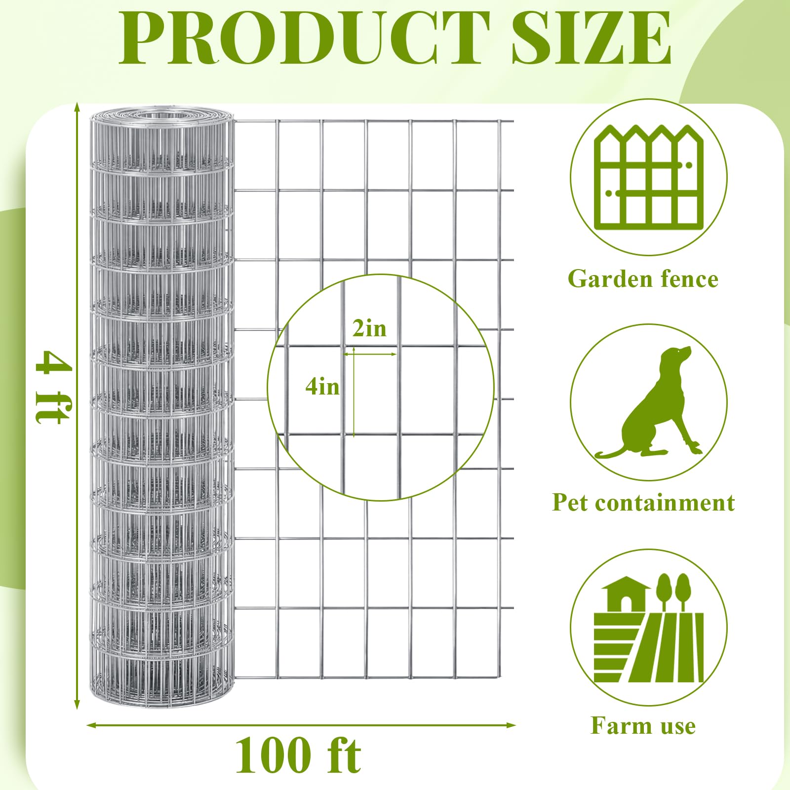 Gisafai 2x4 inch mesh detail for strong livestock containment.